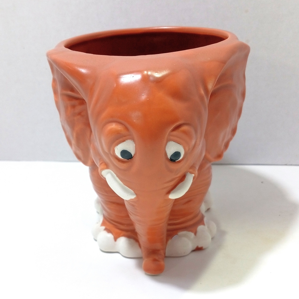 Vintage Elephant Planter Ceramic Marked JAPAN